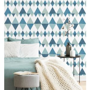Papel pintado gaulan   nórdico de rombos azules y 5.23m²