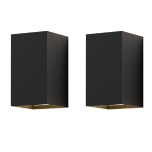 Nettlife aplique pared negro LED 10x10 2er-set