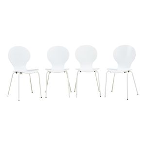 Conjunto de 4 sillas de comedor etne - blanco [en.casa]