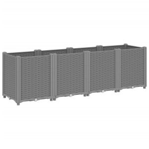 vidaXL jardinera pp gris claro 160x40x53 cm