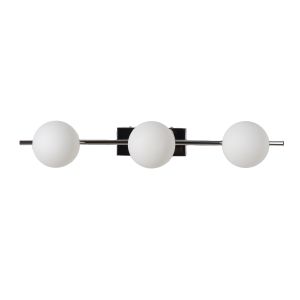 Lámpara de techo y pared cromada con 3 globos de vidrio g9