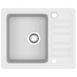vidaXL fregadero de cocina con un seno granito blanco