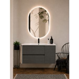 Mueble de baño con lavabo itaca sin espejo 100x40 cm grafito