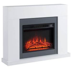Chimenea eléctrica 113x26.6x87.5 cm color blanco Homcom