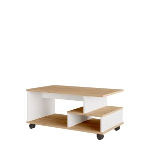 Mesa baja de madera "min9" - 90 x 51 x 42 cm - blanca