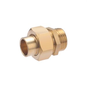 Conector recto de 3 piezas de 14 mm - salida m 1/2 con junta esférica