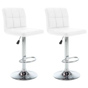 vidaXL taburetes de cocina 2 unidades cuero sintético blanco