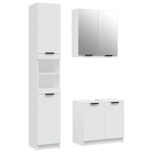 vidaXL set de muebles de baño 3 piezas madera contrachapada blanco