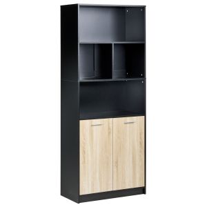 Estantería de 2 puertas zehna marrón/negro