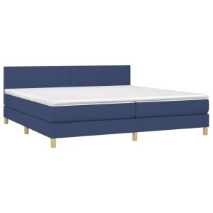 vidaXL cama box spring con colchón tela azul 200x200 cm
