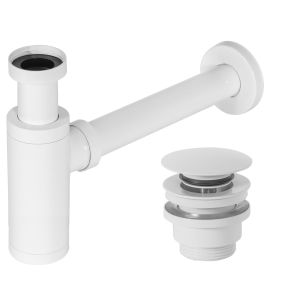 Rea sifón de lavabo klik-klak universal white, 33,5x5x21 cm