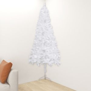 Árbol de navidad artificial de esquina blanco 240 cm PVC es7142