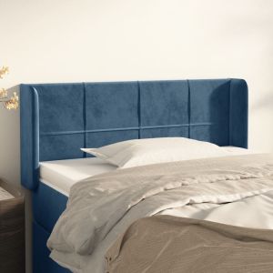 Cabecero de terciopelo azul oscuro 83x16x78/88 cm eso1685