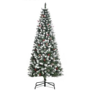 Árbol de navidad 65x65x180 cm acero, PVC color verde Homcom