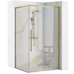 Cabina de ducha rea solar gold brush 90x90 sin plato de ducha