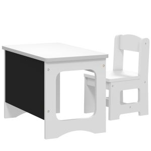 Mesa y silla infantil 67x39x44 cm mdf color blanco aiyaplay