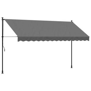 vidaXL toldo retráctil de tela y acero gris antracita 350x150 cm