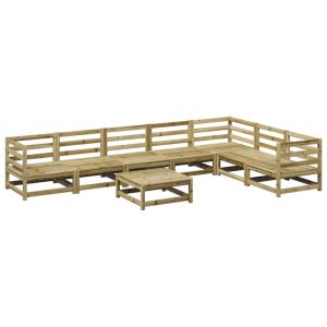 vidaXL juego de sofás de jardín 8 pzas madera de pino impregnada