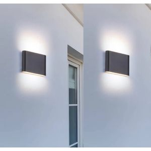 Aplique de pared exterior impermeable 6 w 3000 k negro