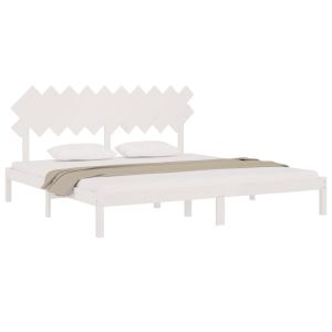 vidaXL estructura de cama madera maciza blanco 200x200 cm