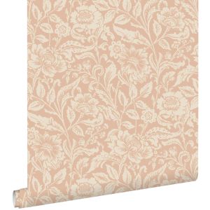 Estahome papel pintado flores vintage rosa terracota 53 cm x 10.05 m