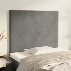 Cabeceros 2 unidades de terciopelo gris claro 90x5x78/88 cm eso8716
