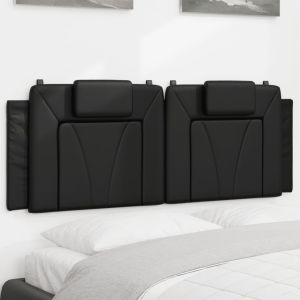 Cabecero de cama acolchado cuero sintético negro 120 cm eso2108