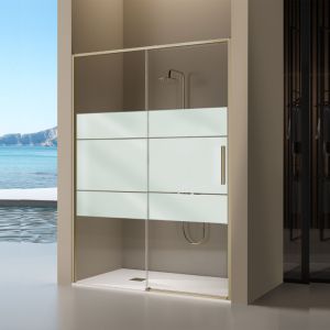 Mampara frontal serie delta - oro - serigrafiado -  158-160.6 cm