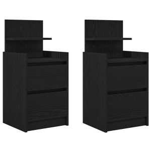 Casa lúmina - set  de 2 mesita de noche negro madeira  38 x 34 x 80 cm