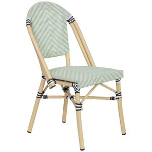 Silla de ratán sintético verde 46x57x88cm