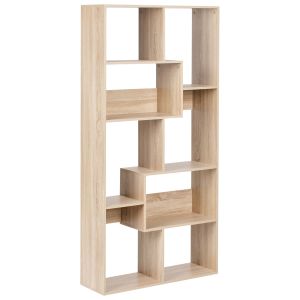 Estantería con 6 baldas chateh 180 cm marrón claro