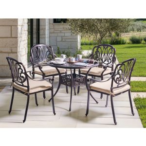 Conjunto de comedor marrón oscuro ancona