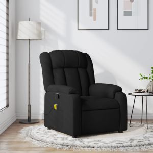 Sillón reclinable de masaje de tela negro es1902