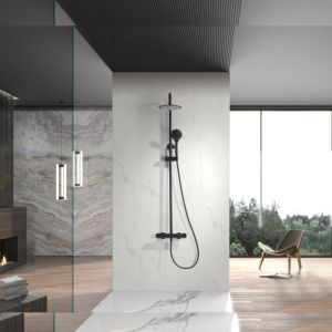 Conjunto ducha termostático eco-kent negro mate-imex