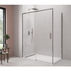 Mampara frontal 150-155 + lateral fijo 75 cm twenty cromado rango 72-74