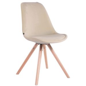 Silla tapizada de terciopelo - crema - 1 unidad