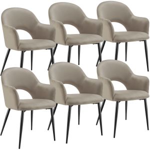 6 sillas de comedor aspecto terciopelo 57 x 61,5 x 87,5 cm gris topo
