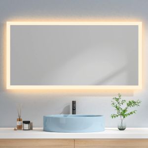 Emke espejo de baño con iluminación LED espejo de baño, 120x60cm