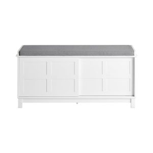 Banco zapatero con 2 puertas correderas fsr86-w sobuy