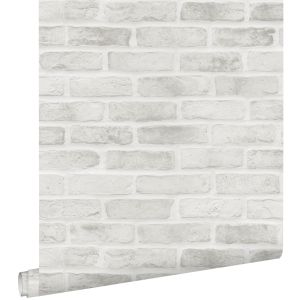 Estahome papel pintado pared de ladrillos gris 53 cm x 10.05 m