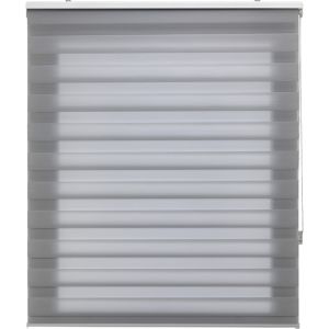 Blindecor lira | estor enrollable noche y día 90x180  gris plata