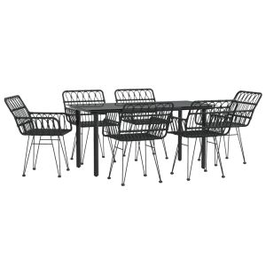 Juego de comedor de exterior de 7 piezas resina