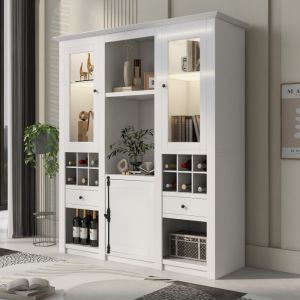 Vitrina con LED y 2 puertas blanca 170x143x46cm