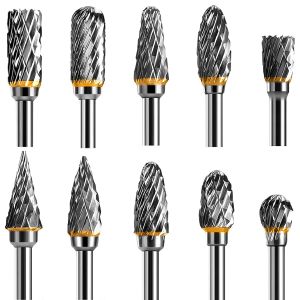Juego 10 fresas carburo tungsteno 1/8" madera metal pulido grabado