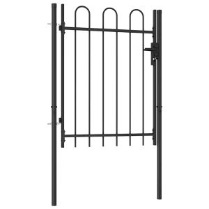 vidaXL puerta de valla boxtel de una puerta con arco superior de acero,