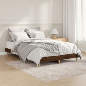 Cama 120x190 cm madera de ingeniería marrón roble