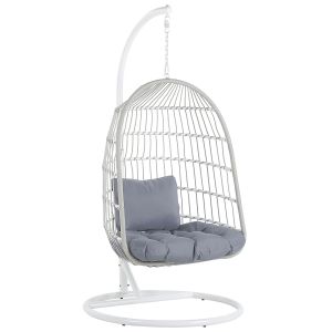 Sillón colgante con soporte allera metal blanco