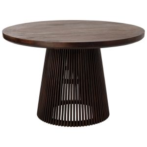 Mesa de madera artesanal marrón 120x120x76h cm