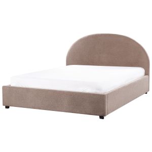 Cama con almacenaje vaucluse bouclé gris pardo 160 x 200 cm