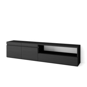 Mueble tv, 200x45x35cm, negro rf2190